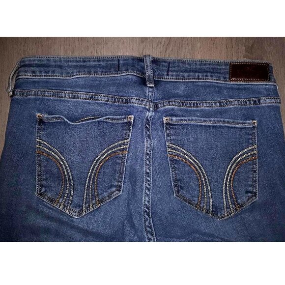 Hollister Low Rise Boot Cut Jeans Size 9R W29 L32 Distressed Denim Flares - Picture 5 of 6